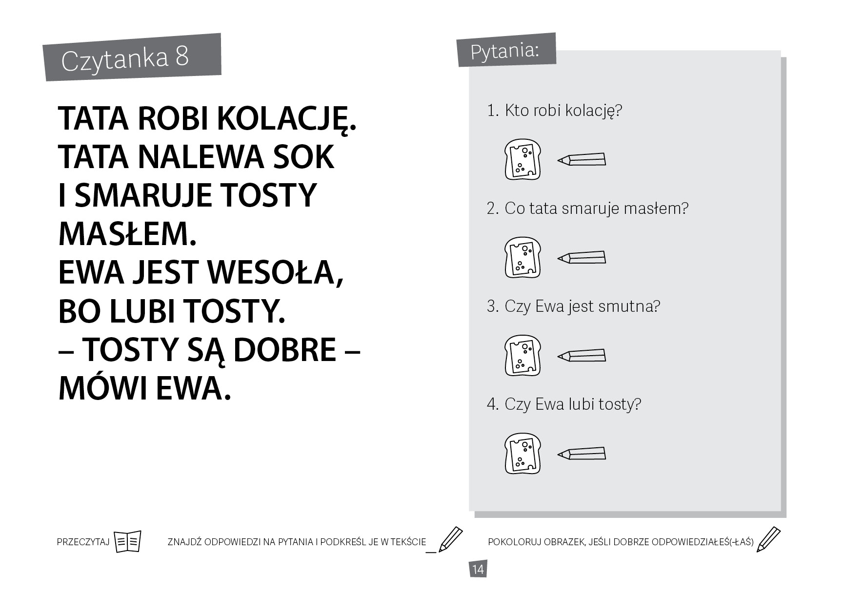 Czytam i odpowiadam na pytania. Ćwiczenia w czytaniu ze zrozumieniem