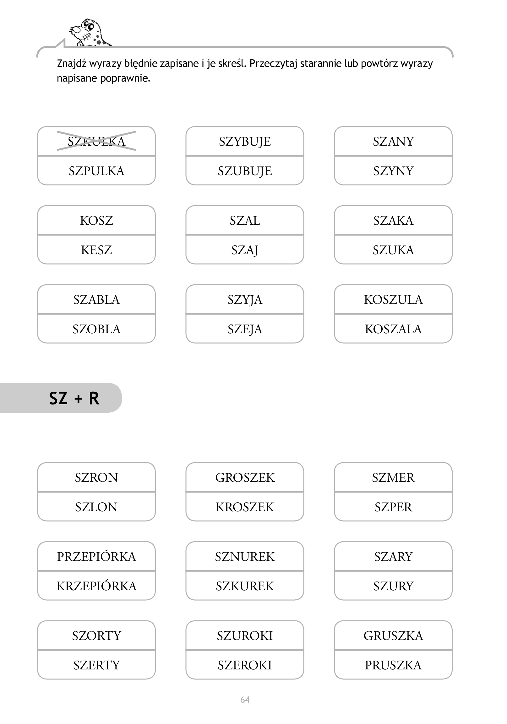 Uczę się poprawnie wymawiać głoskę SZ z Foczką Ninką